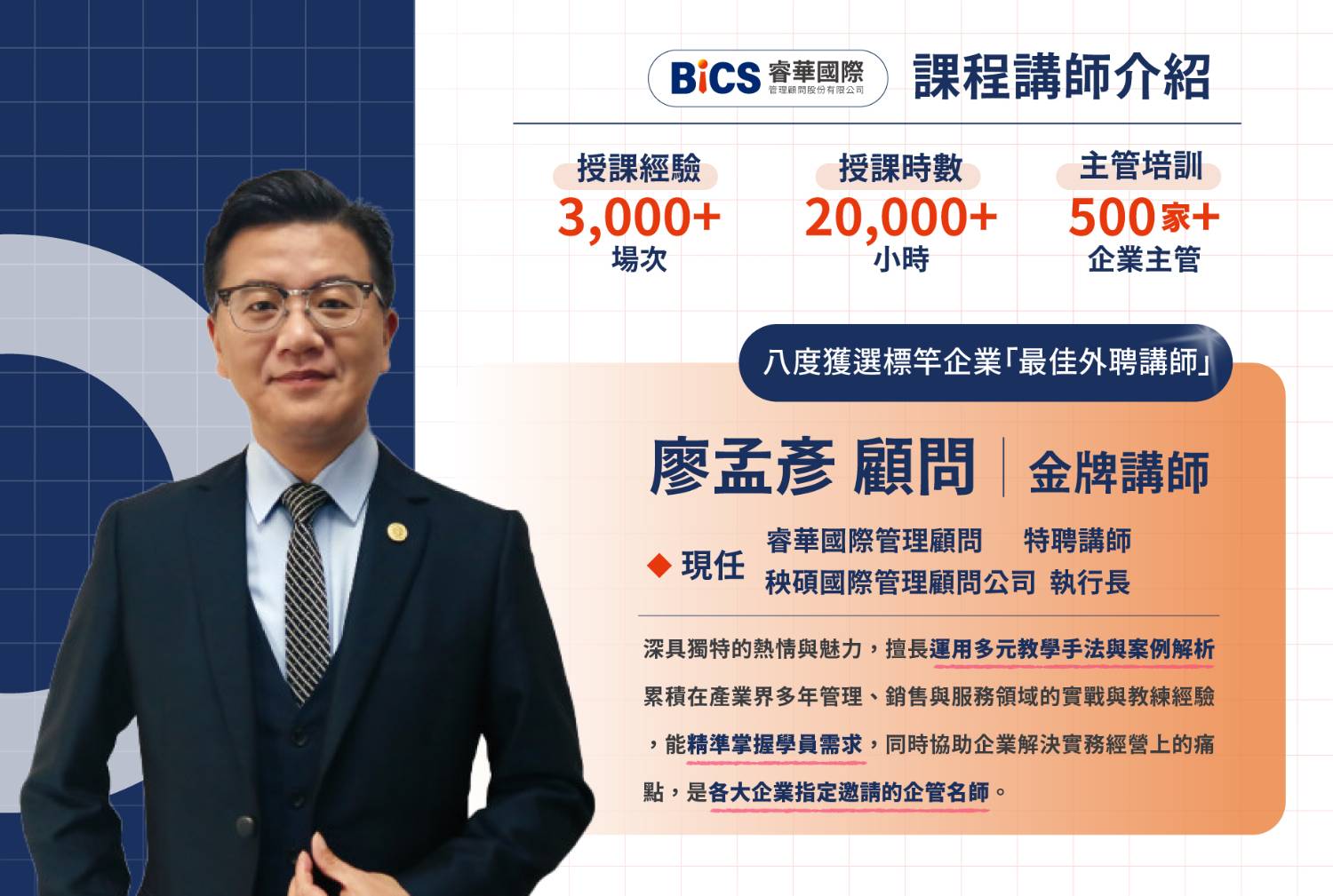 中階主管訓練 廖孟彥顧問