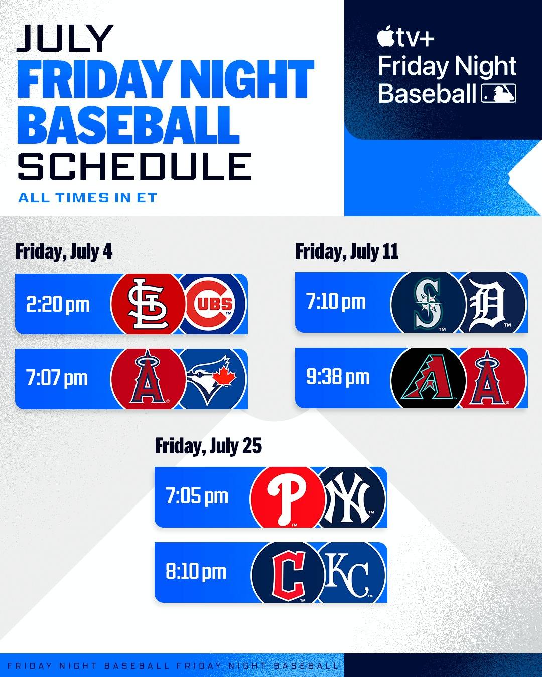 [情報] Apple TV+ MLB 2025年7月 轉播表