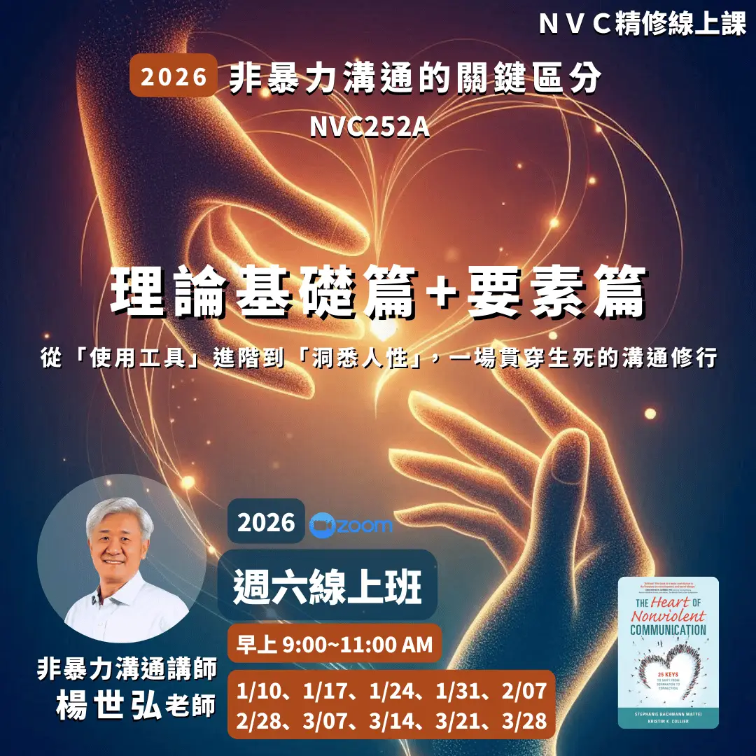 世弘老師:非暴力溝通的關鍵區分(應用篇) 世弘老師:非暴力溝通的關鍵區分(理論基礎&要素篇)