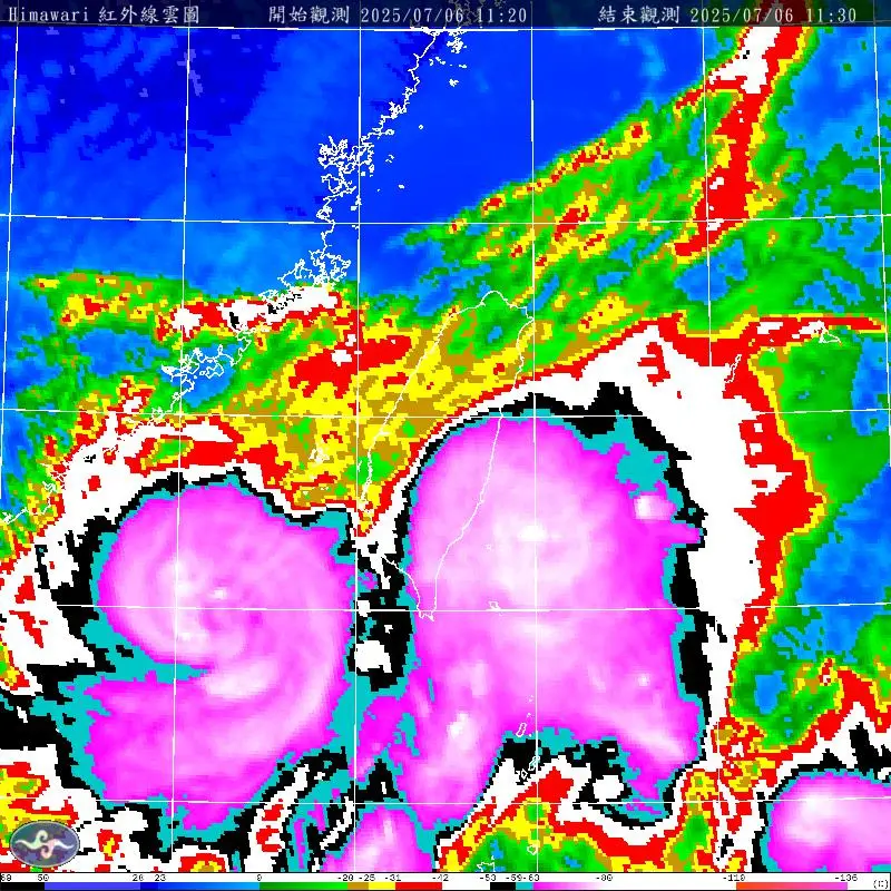 [問卦] 丹娜絲的兩坨雲塊 感覺雨量很驚人...
