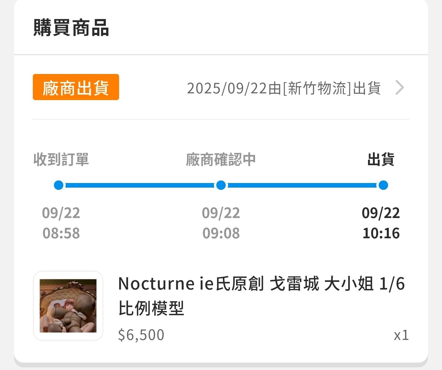 [Figure]  Nocturne ie氏原創 戈雷城大小姐1/6
