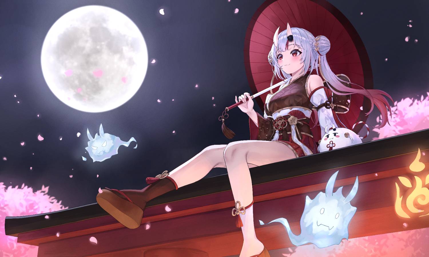 [繪圖]欣賞百鬼大小姐的新衣裝順便賞個月