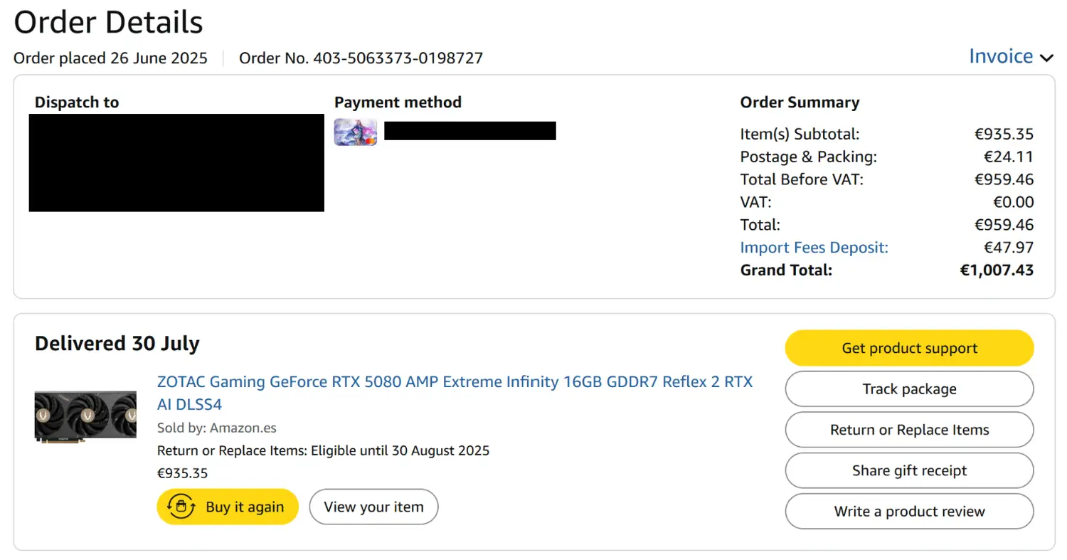 [心得] 西亞 Zotac RTX5080購買心得