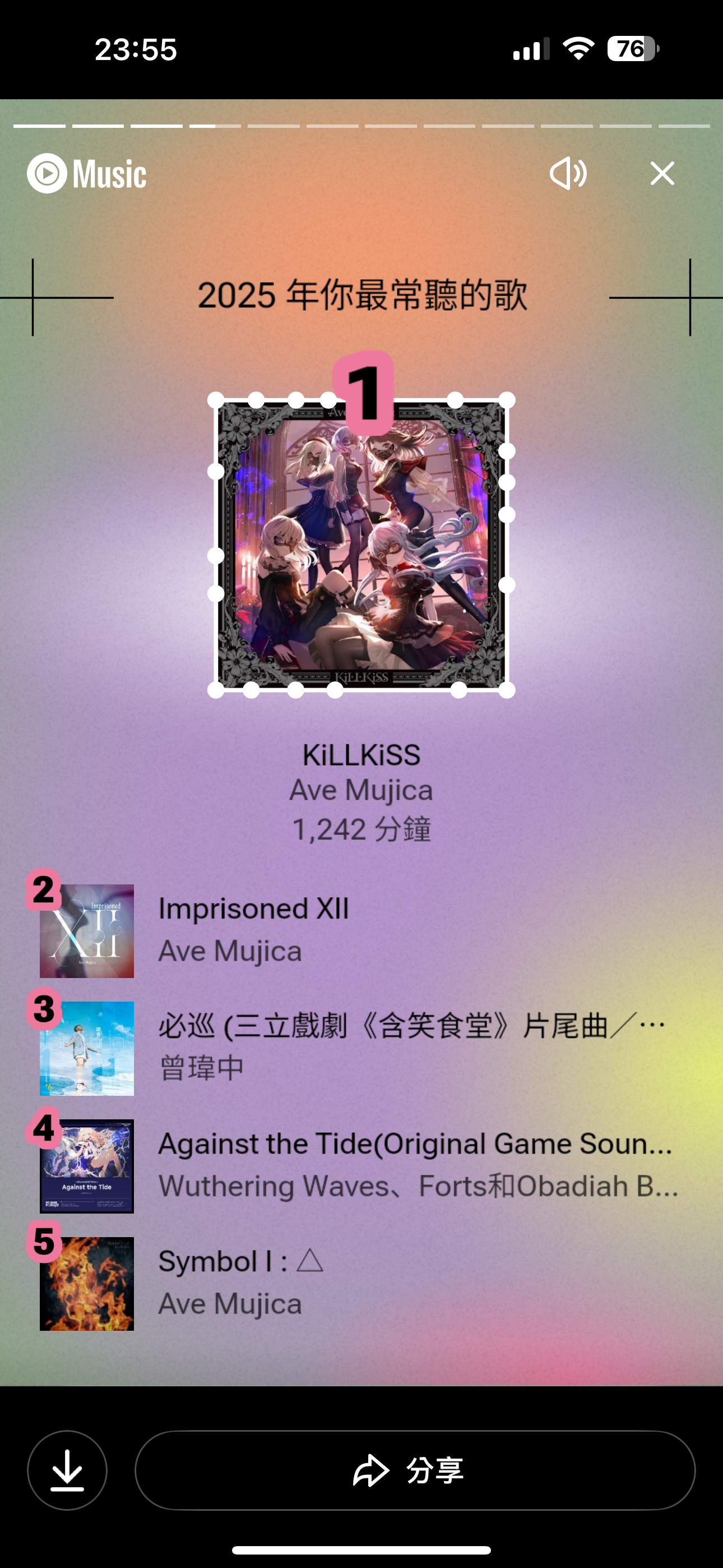 圖 ytmusic年度回顧:鑑定為母雞廚