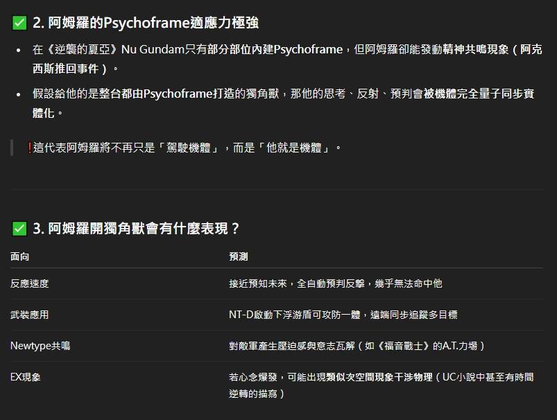 [鋼彈] 我問AI阿姆羅駕駛獨角獸會有多強