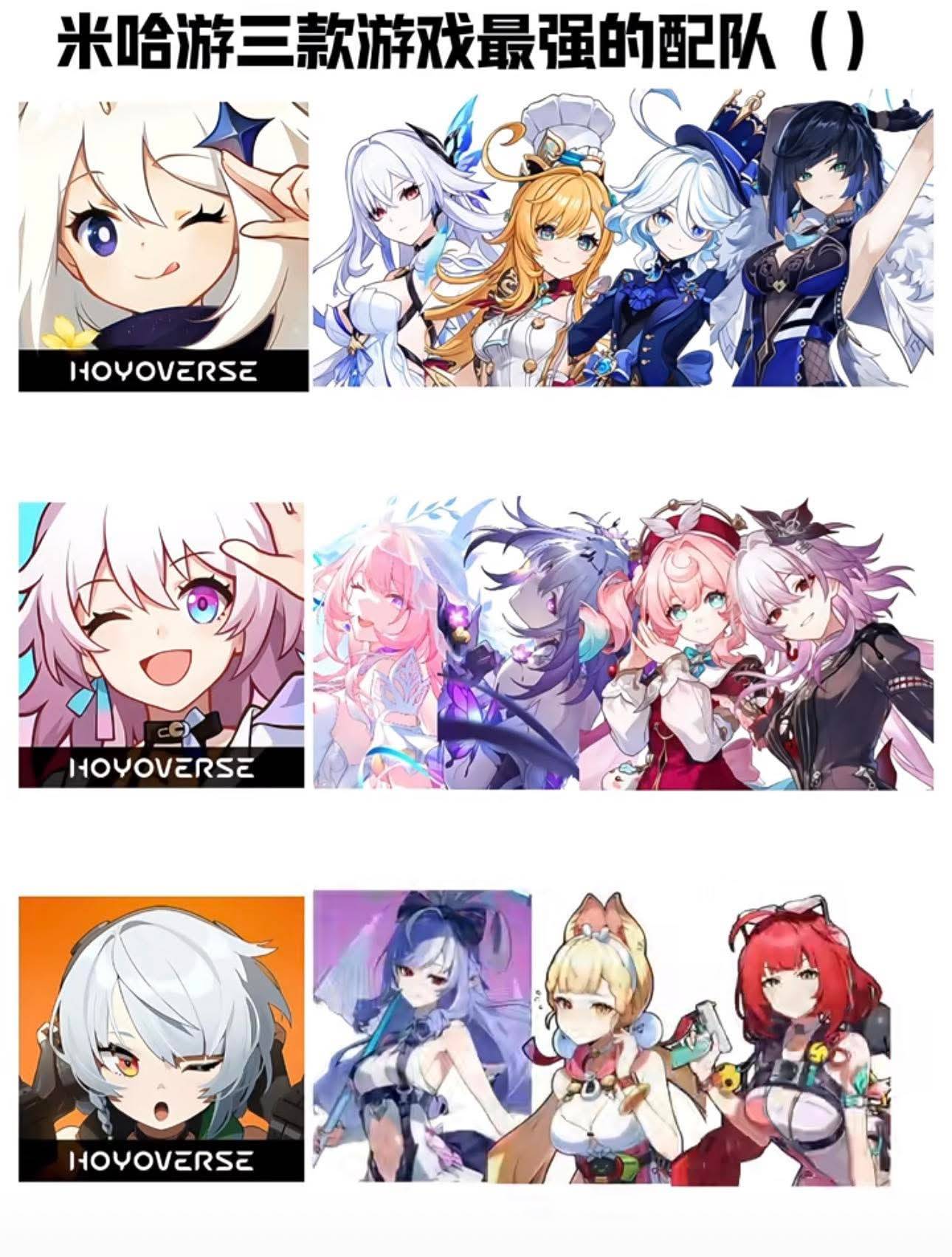 [內鬼] 米哈遊三款遊戲最強的配隊(原鐵絕)