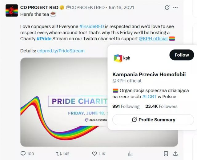 [閒聊] CDPR力挺LGBTQ+ 絕讚炎上中 - 希洽 - PTT.BEST 批踢踢爆文 2