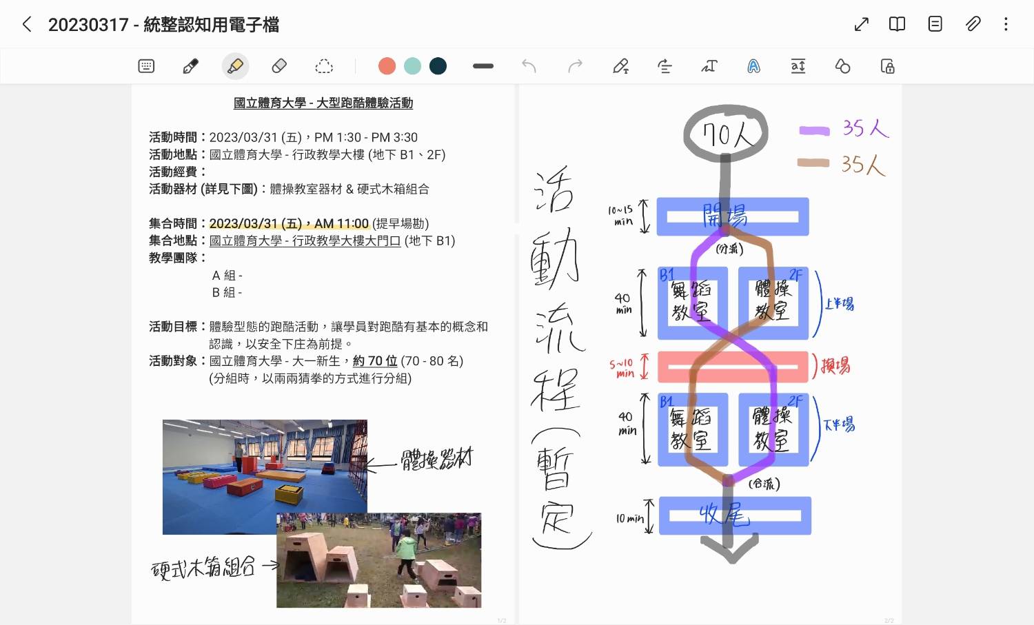 當天活動預定流程