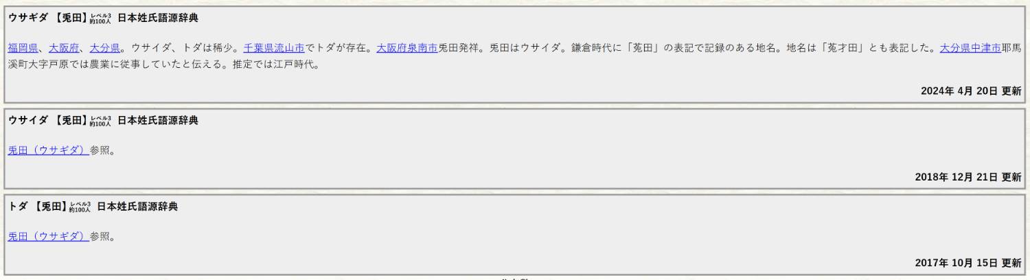 圖 日本約有100人姓兎田