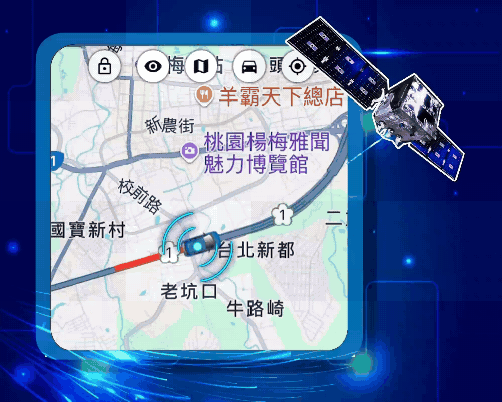 GPS內建電信流量，每十秒發送定位一次，讓您隨時查看車輛最新動態