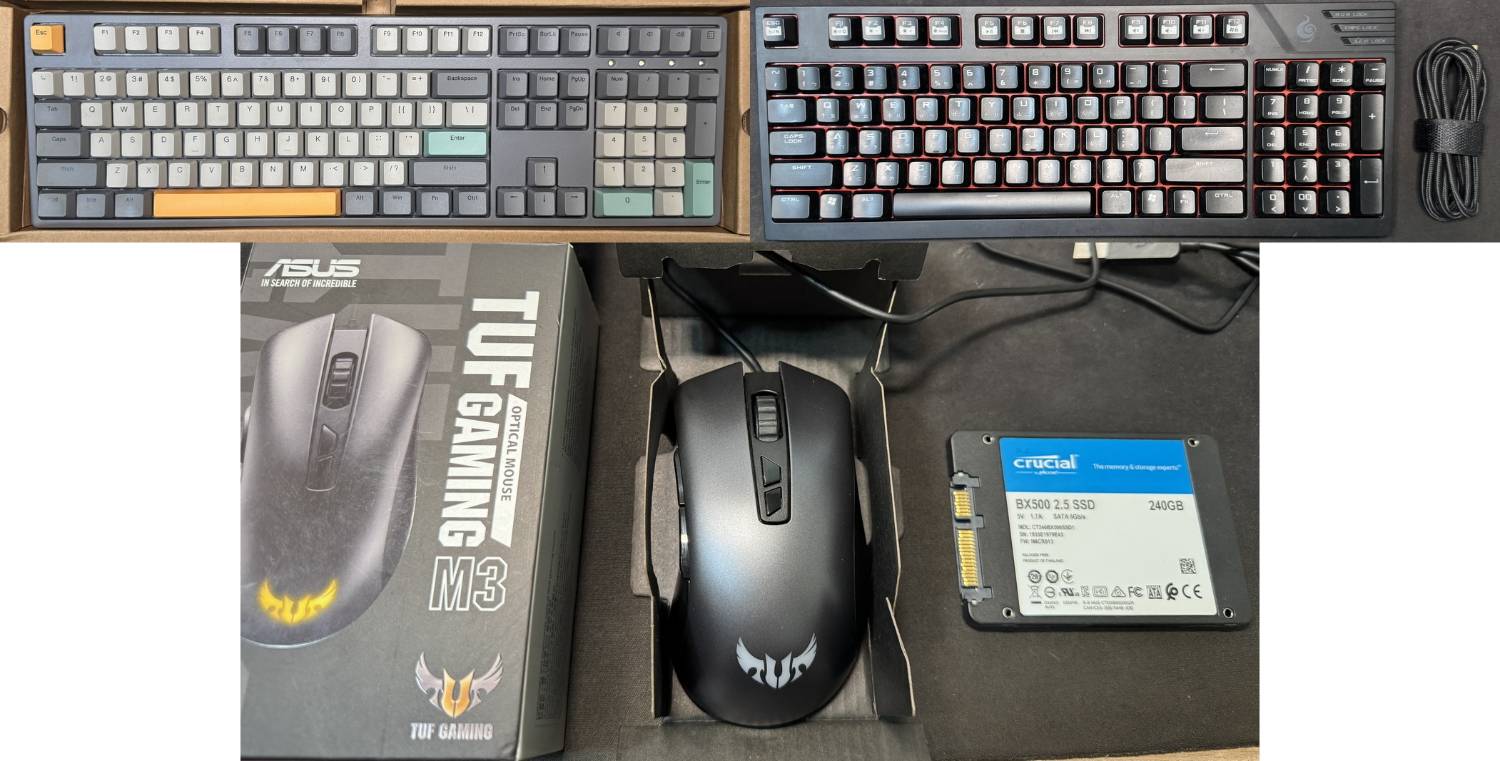 鍵盤、滑鼠、SSD